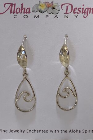 Handcrafted Bali Sterling Waves on Bali Sterling Teardrop Hooks