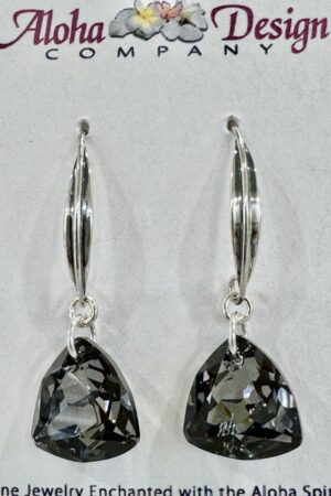 Crystal Silver Night Trilliant Cuts on Bali Sterling Almond Hooks