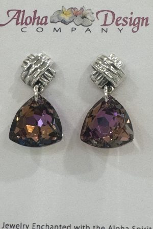 Crystal Light Rose Blend Trulliant Cuts on Bali Sterling Kiss Post