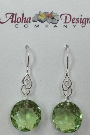 Crystal Reinvented Peridot Classic Cuts on Sterling Cloud Hooks