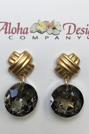 Crystal Silver Night Classic Cuts on Bali 24K Gold Vermeil Kiss Posts