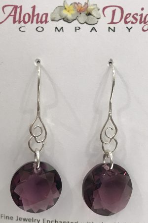 Crystal Amethyst Classic Cuts on Sterling Cloud Hooks