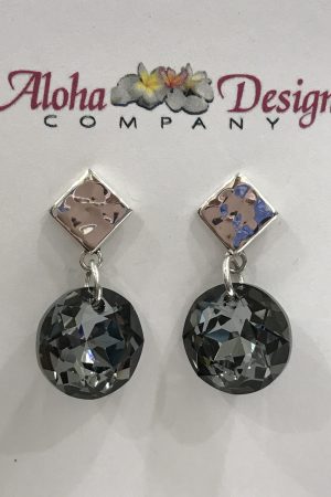 Crystal Silver Night Classic Cuts on Bali Sterling Diamond Posts