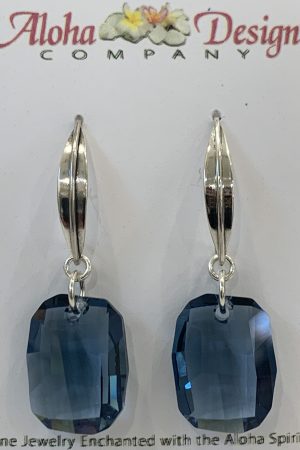 Crystal Blue Denim Urban Cuts on Bali Sterling Almond Hooks
