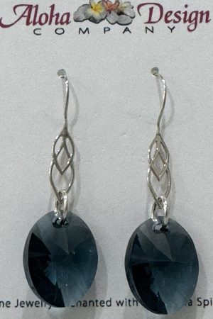 Crystal Montana Sapphire Oval Cuts on Sterling Double Marquis Hooks