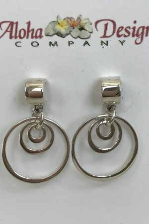 Handcrafted Bali Sterling Concentric Circles on Bali Sterling Half Loop Posts