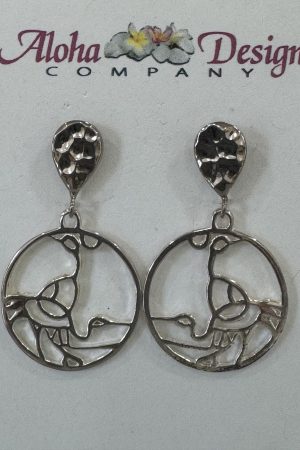 Handcrafted Bali Sterling Sandhill Cranes on Bali Sterling Hammered Teardrop Posts