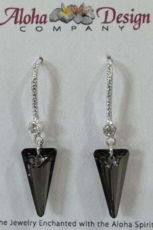 Crystal Silver Night Spikes on Sterling Cubic Zirconia Hooks