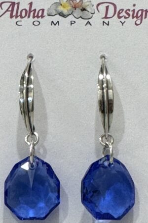 Crystal Sapphire Majestic Cuts on Bali Sterling Almond Hooks