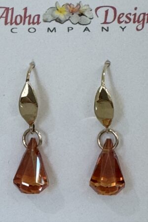 Crystal Red Magma Raindrop Cuts on Handcrafted Bali Bronze Teardrop Hooks