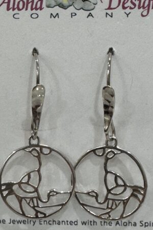 Sterling Silver Sandhill Cranes Charms on Handcrafted Bali Sterling Hooks