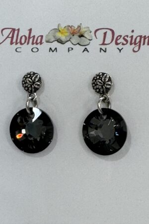 Crystal Silver Night Suns on Bali Handcrafted Sterling Silver Leaf Motif Posts