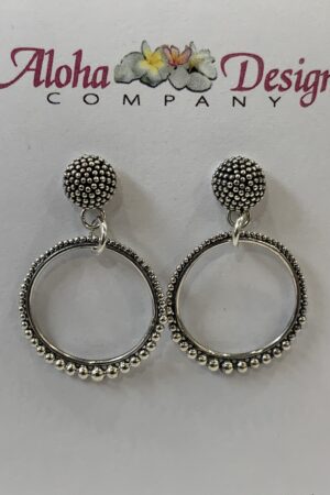 Handcrafted Bali Sterling Silver Medium Granulation Hoops on Handcrafted Bali Sterling Silver Granulation Dot Posts