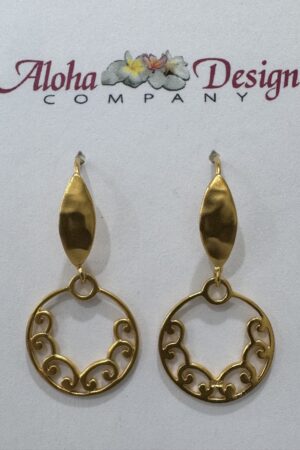 Handcrafted Bali 24K Gold Vermeil Ocean Waves and Handcrafted Bali 24K Gold Teardrop Hooks